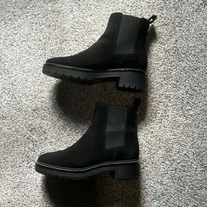 Tory Burch Black Suede Chelsea Ankle Boots